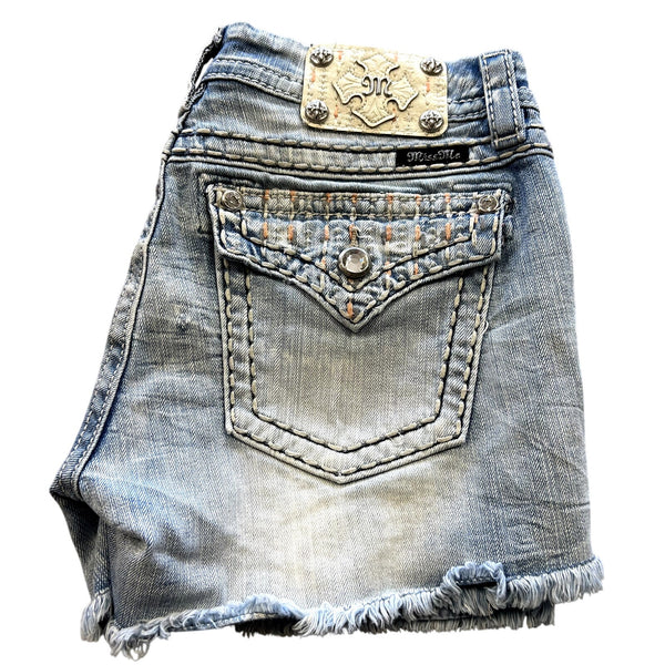 Miss Me Light Wash Denim Cutoff Shorts Size 30