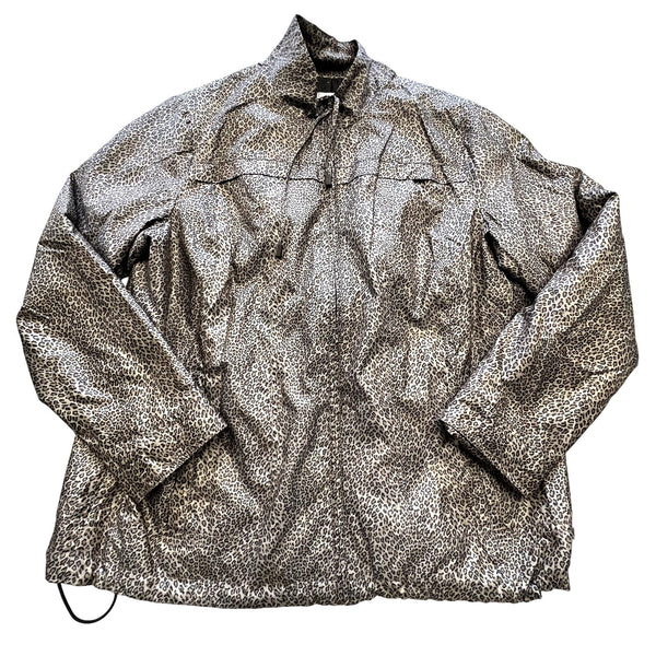 Zenergy by Chico's Leopard Full Zip Lined Rain Jacket Size XL