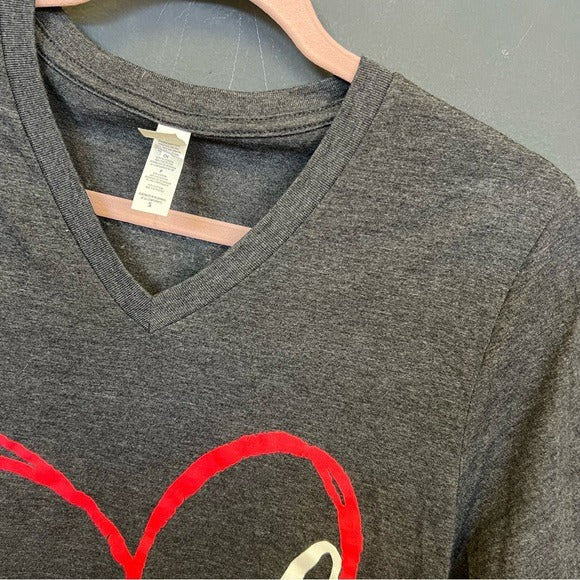 Bella Canvas Charcoal V-Neck Short Sleeve Christian Tee Small