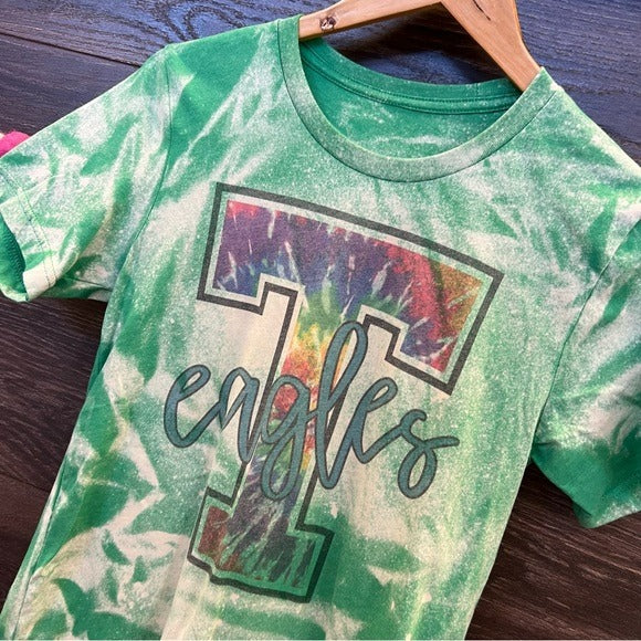 Tech Eagles Tie Dye Graphic Tee Size Small