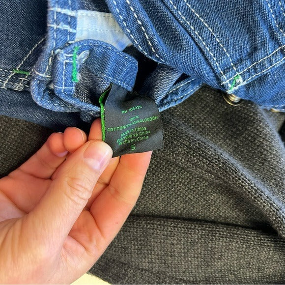 John Deere Boys Denim Jean Overalls Size 5