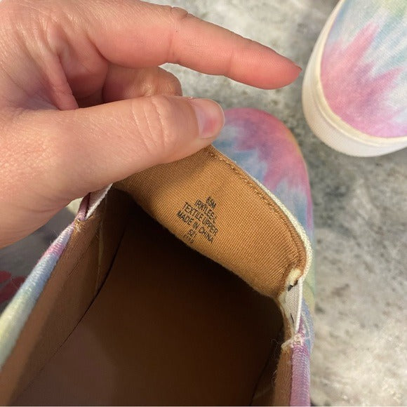 Tie Dye Slip On Canvas Shoes Size 8.5