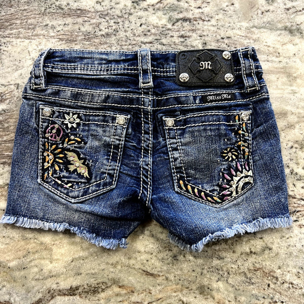 Miss Me Girls Embellished Denim Shorts Size 7