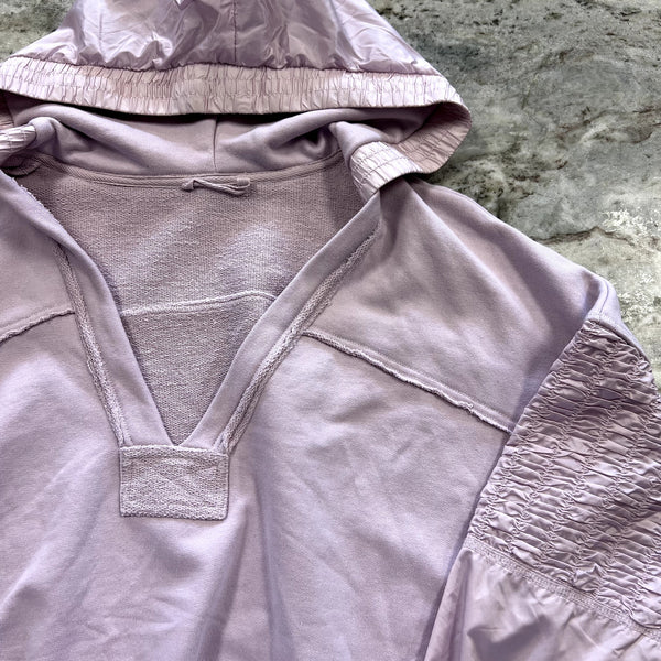 Women's Light Purple Mixed Fabric Hooded Pullover Size Large