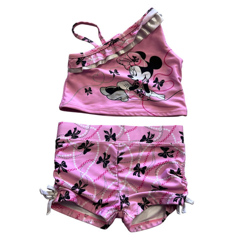 Disney Two Piece Pink Minnie Mouse Boy Shorts Bikini Size 2T