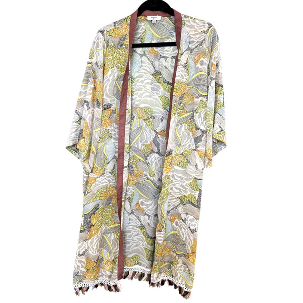 Hayden Boutique Floral Tassel Kimono Size Small