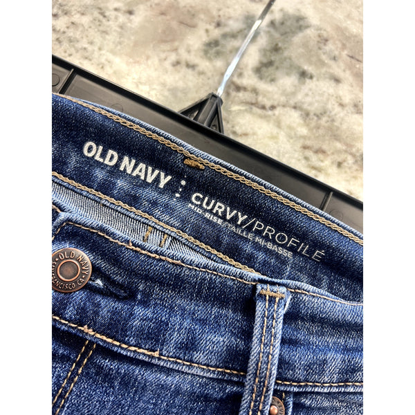 Old Navy Curvy Profile Mid Rise Straight Leg Jeans Size 12