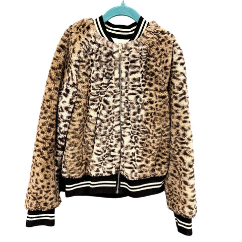 Art Class Girls Faux Fur Leopard Coat Size Medium 7/8