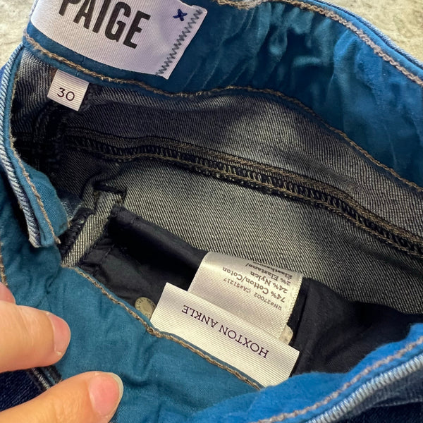 PAIGE Dark Wash Hoxton Ankle Jeans Size 30