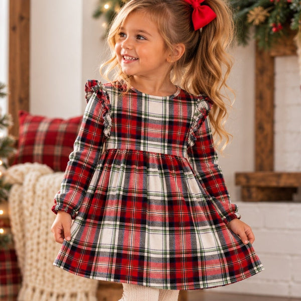 Cat & Jack Girls Plaid Christmas Dress Size 4T