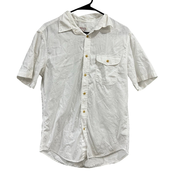 Merona Men's White Short Sleeve Button Down Shirt Medium