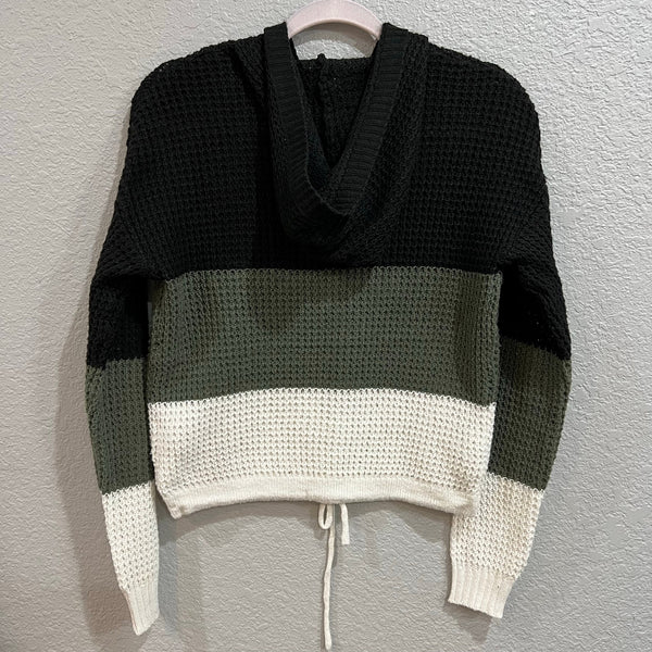 NOBO Chunky Knit Hooded Swim Coverup Pullover Sweater XS