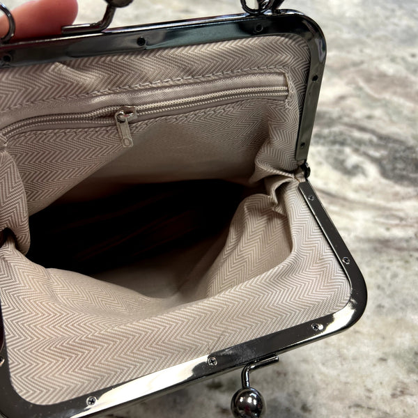 Faux Chestnut Leather Coin Pouch Purse