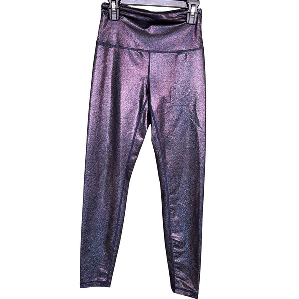Zyia Active Metallic Shimmer Compression Leggings Full Length Size 2