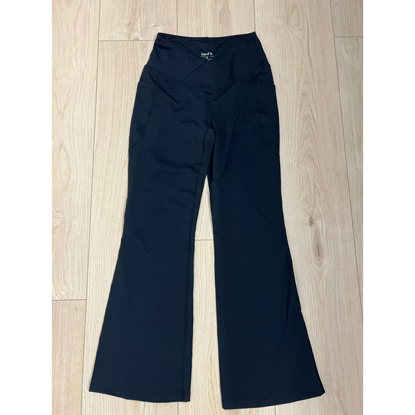 Baleaf Crossover Black Flare Yoga Leggings Small