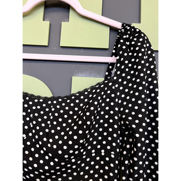 Women's Black + White Polka Dot Dress Size Small