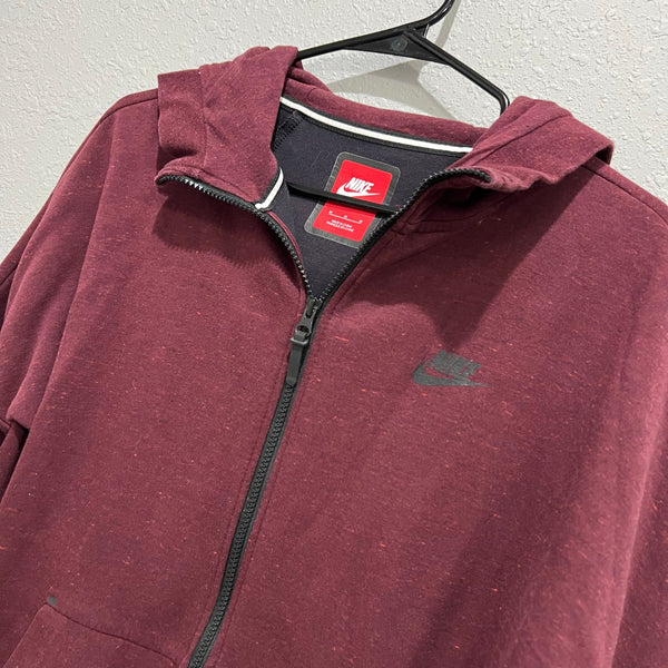 Nike Maroon Full Zip Hooded Jacket Size Medium