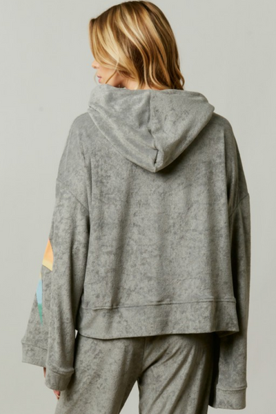 Electric Rainbow Lightning Cropped Hoodie