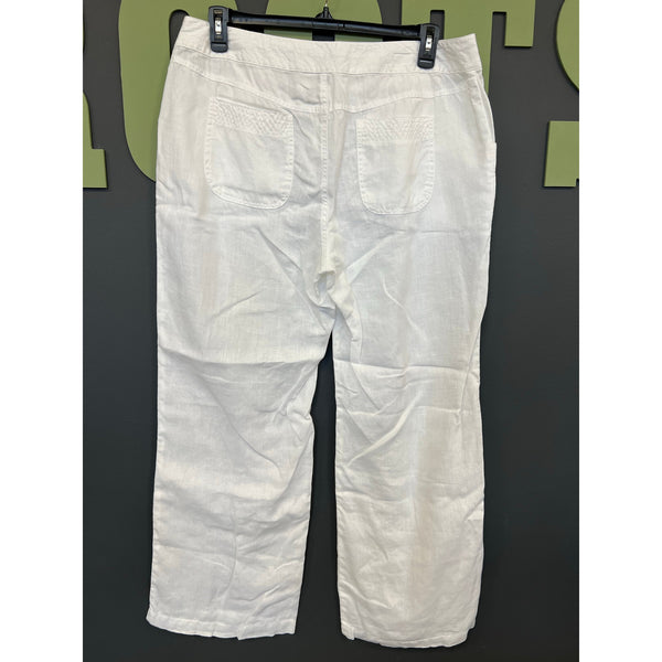 International Concepts Women's White Linen Pants Size 14