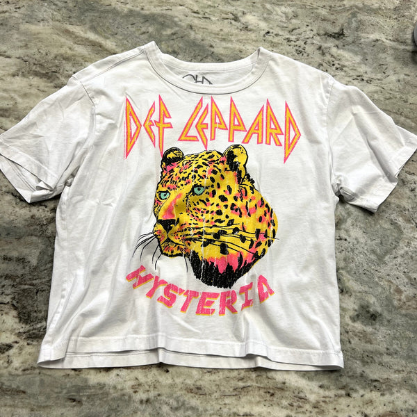 NWOT Chaser Def Leppard Hysteria Neon Tee Size Medium