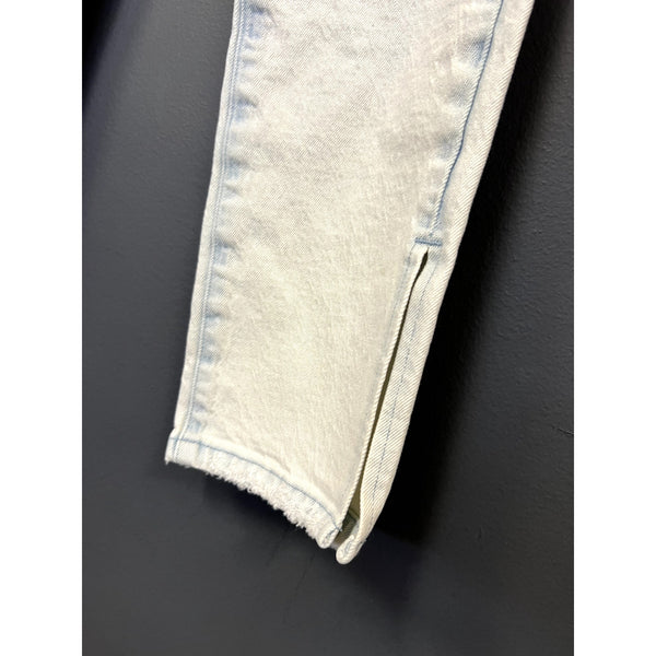 Good American Light Wash Split Hem Skinny Jeans Size 0