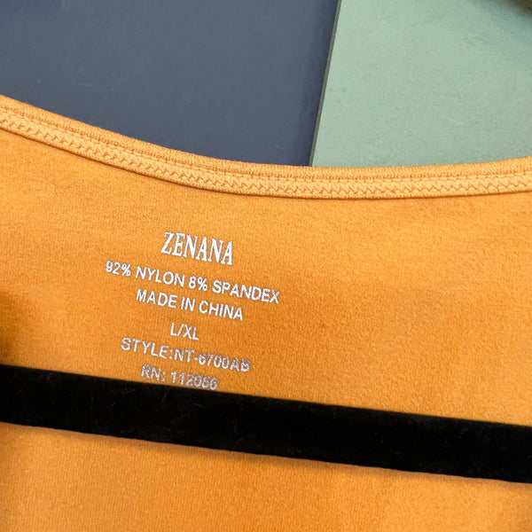 Zenana Mustard Yellow Long Length Stretch Tank Top L/XL