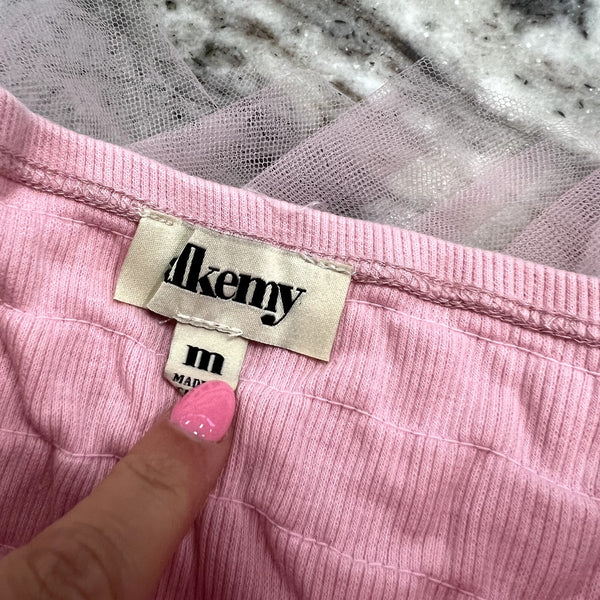 Adkemy Pink Tulle Strapless Top Size Medium