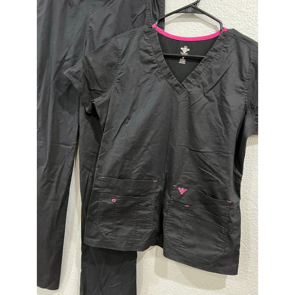 Med Couture EZ Flex Black Scrub Set  Size Small/Med