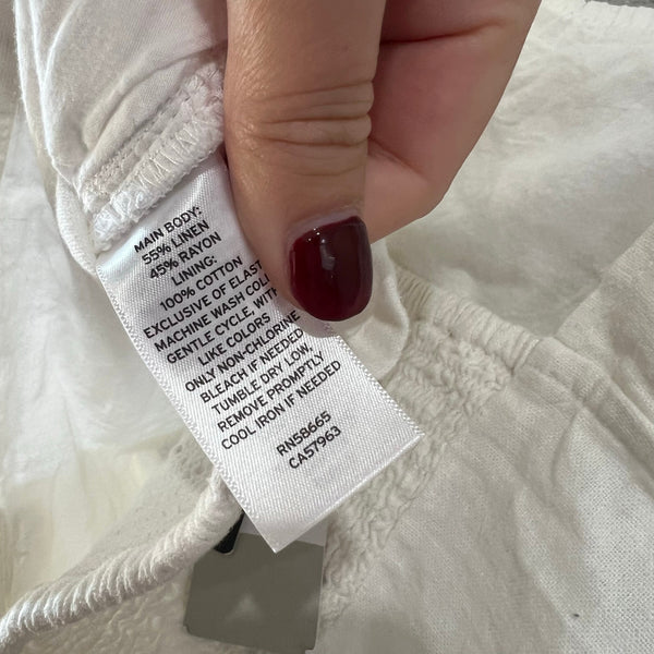 NWT BP. White Front Button Linen Cropped Tank Medium