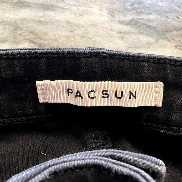 Pacsun Men's Black Stacked Skinny Jeans Size 34/32