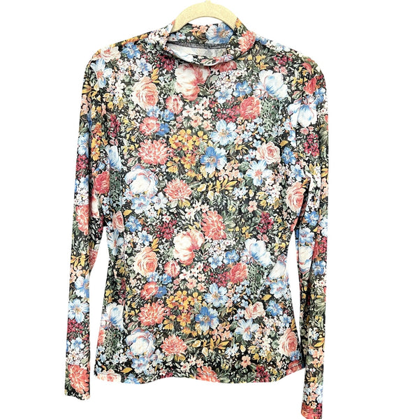 NWT Floral Mesh Long Sleeve Top XL