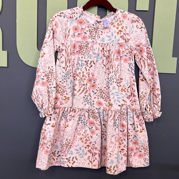 Modern Moments Pink Floral Tiered Long Sleeve Dress Girls Size 5T