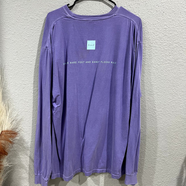 Comfort Colors Seaside Purple + Mint Long Sleeve Tshirt XL