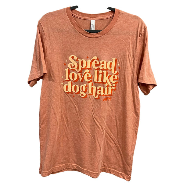 Marlow & Fitz "Spread Love Like Dog Hair" Orange Short Sleeve Graphic Tee Large