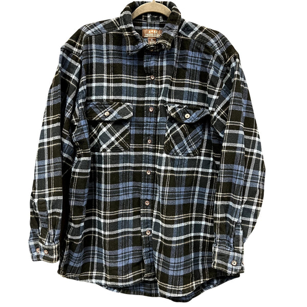 Moose Creek Men's Blue + Black Flannel Button Down XL