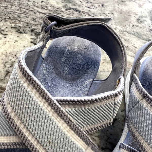 Clarks Cloudsteppers Light Blue Adjustable Sandals Size 6