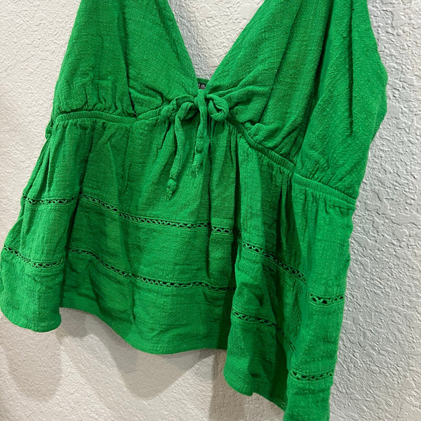 Wild Fable Kelly Green V-Neck Spaghetti Strap Tank Top XXL