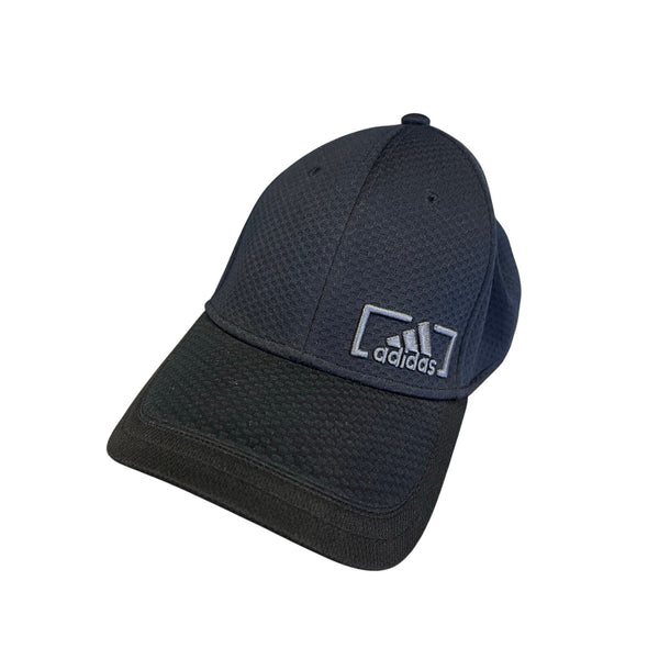 Adidas Flex Black + Gray Fitted Performance Hat Small/Med