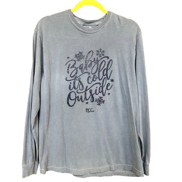 Baby it's Cold Outside Comfort Colors Long Sleeve Tee Medium