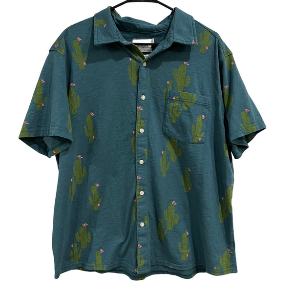 Goodfellow & Co Men's Cactus Dark Teal Button Down Size XL