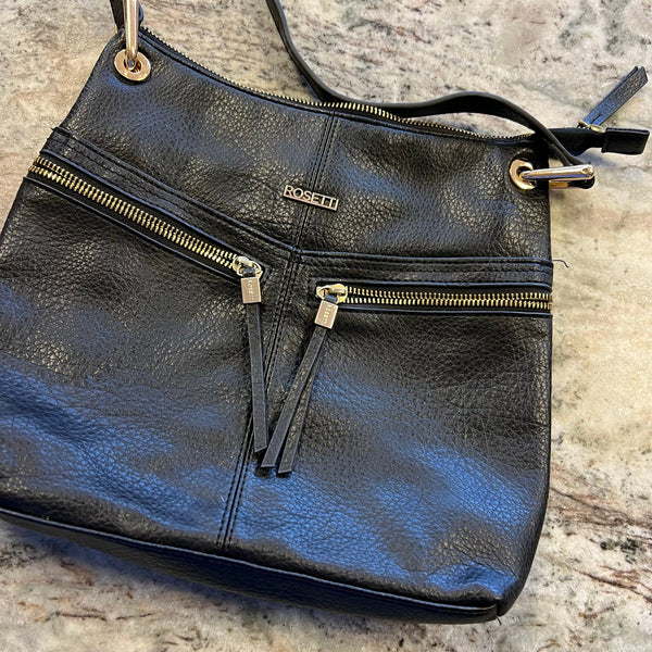 Rosetti Black Vegan Leather Crossbody Bag