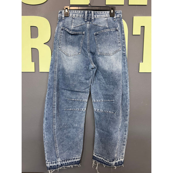 Women's Raw Hem Barrel Jeans Size Small