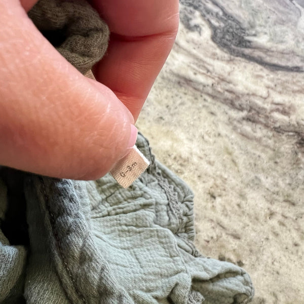 Sage Green Long Sleeve Ruffle Romper 0-3 Mo