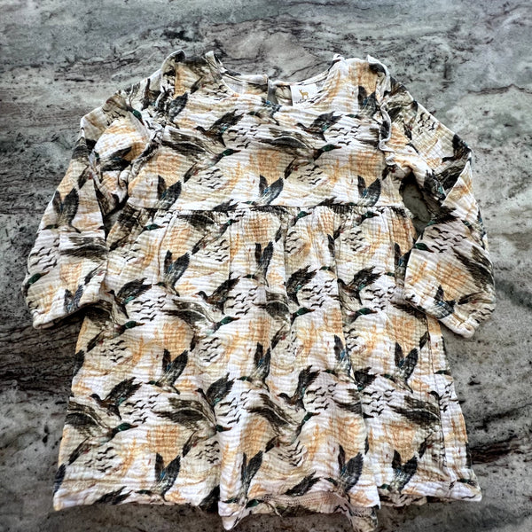 Velvet Fawn Girls Duck Print Gauze Dress Size 3T
