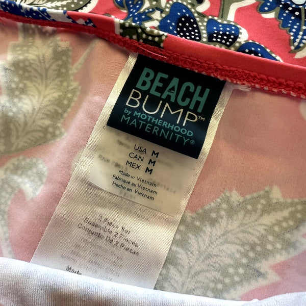Motherhood Maternity Beach Bump Tankini Two Piece Floral Swimsuit Medium