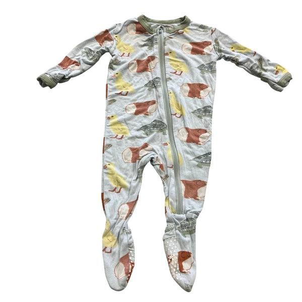 KicKee Pants Bamboo Farm Animal Footie Size 0-3 Mo