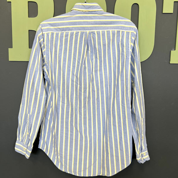 Ralph Lauren Blue Label Cotton Button Down Blue + Yellow Small