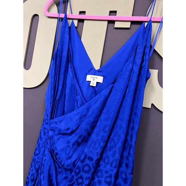 Cushnie Royal Blue Leopard Cocktail Dress Size 4