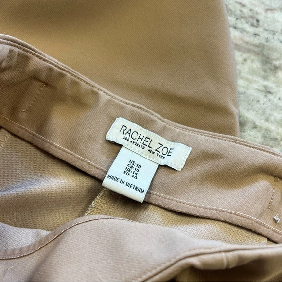 Rachel Zoe Tan Elastic Waist Slack Dress Pants Women’s Size 10