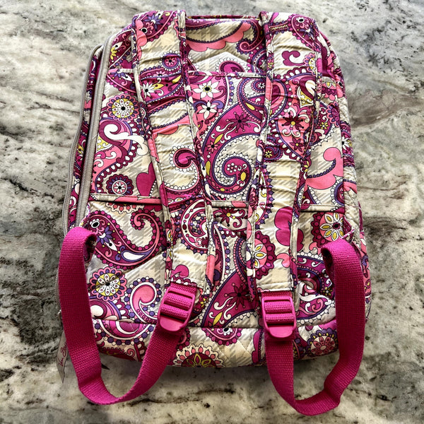 Vera Bradley Pink Paisley Campus Laptop Backpack